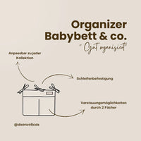 Distric4Kids Babybett Organizer | Musselin Baumwolle OEKO-TEX Aufbewahrung