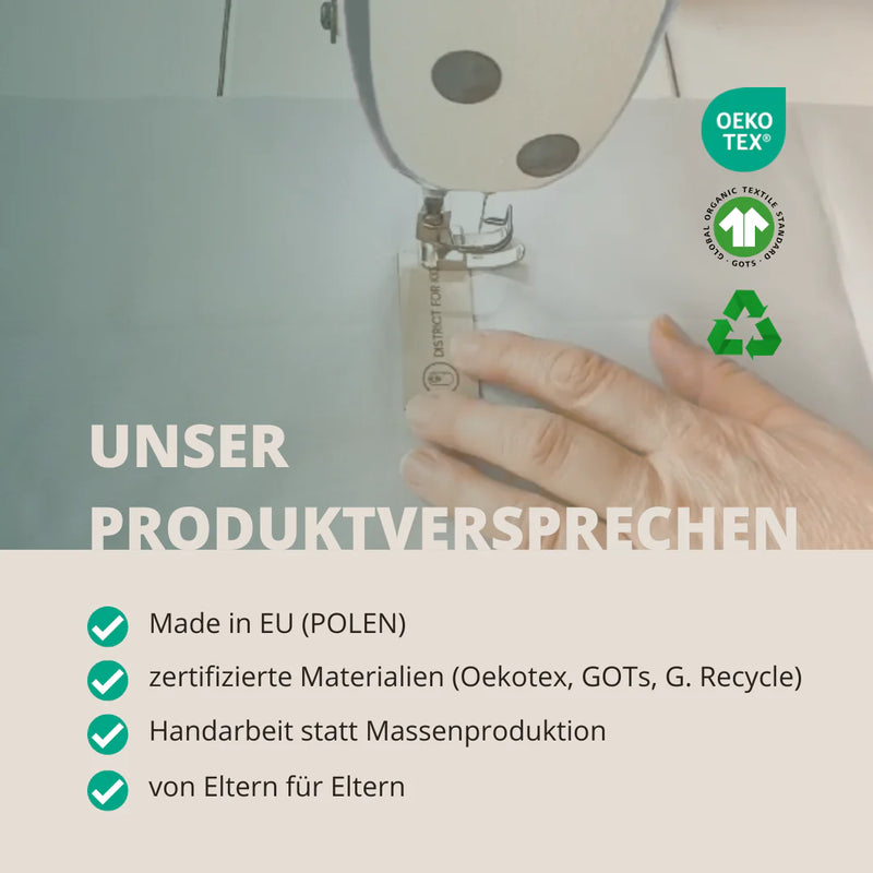 Distric4Kids Babybett Organizer | Musselin Baumwolle OEKO-TEX Aufbewahrung