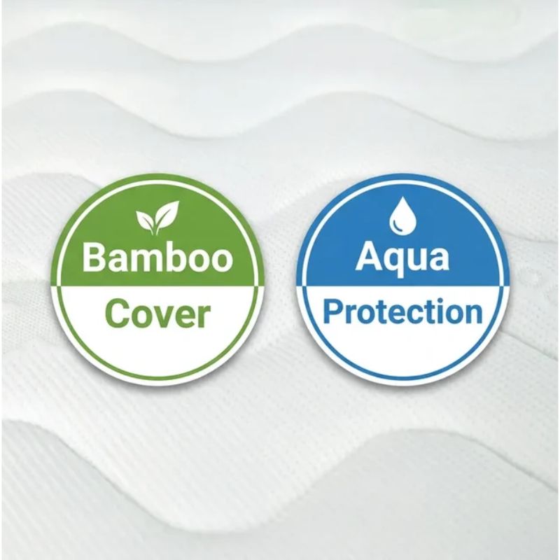 Bambusmatratze 120×60×10 cm mit DuoCore und Aqua-Protector-Bezug