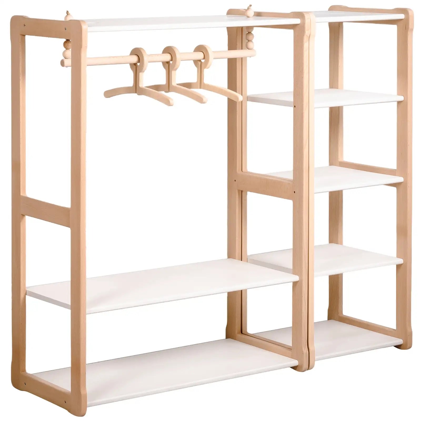 WOOD & LUCK Kinderkleiderständer mit Maxi-Regal (Weiss)