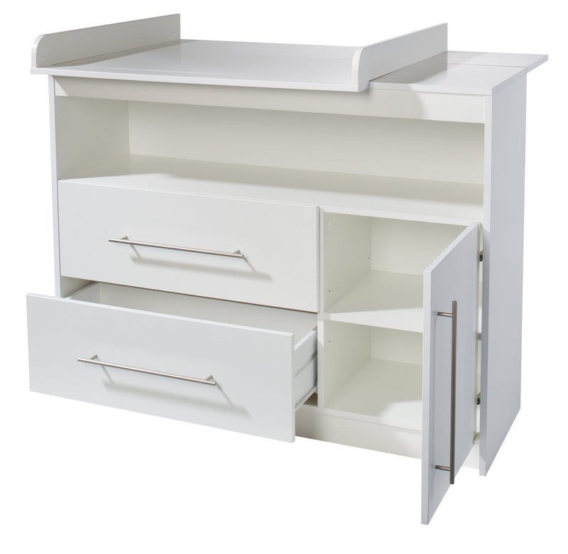 Zimmerset 'Maren' inkl. Kombi-Bett 70 x 140 cm, Wickelkommode breit & Schrank 3-türig - Weiß