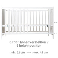 Zimmerset inkl. Wickelkommode 'Hamburg' & Beistellbett 60 x 120 cm inkl. Lattenrost