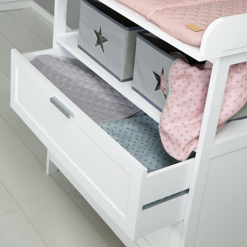 Zimmerset inkl. Wickelkommode 'Hamburg' & Beistellbett 60 x 120 cm inkl. Lattenrost