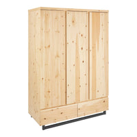 Schardt Zirbenholz Kleiderschrank 3 Türen, 2 Schubladen