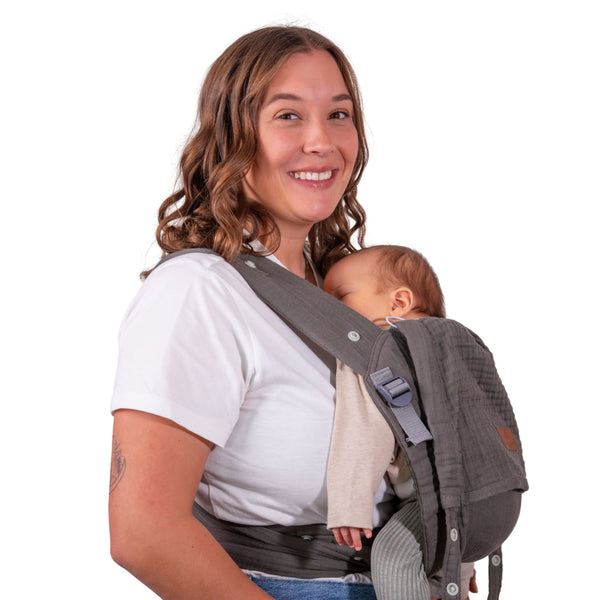 Aurora Silvergrey Musselin Babytrage Halfbuckle
