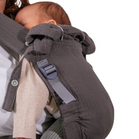 Aurora Silvergrey Musselin Babytrage Halfbuckle