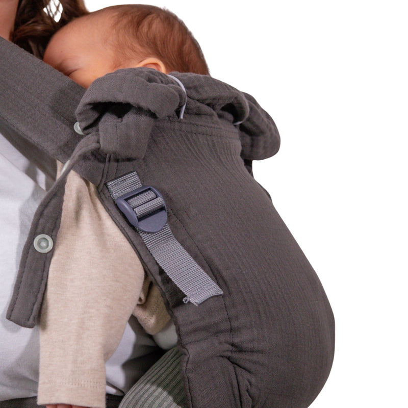 Aurora Silvergrey Musselin Babytrage Halfbuckle