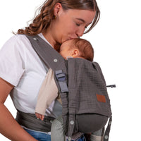 Aurora Silvergrey Musselin Babytrage Halfbuckle