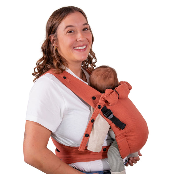 Aurora Terracotta Musselin Babytrage Halfbuckle