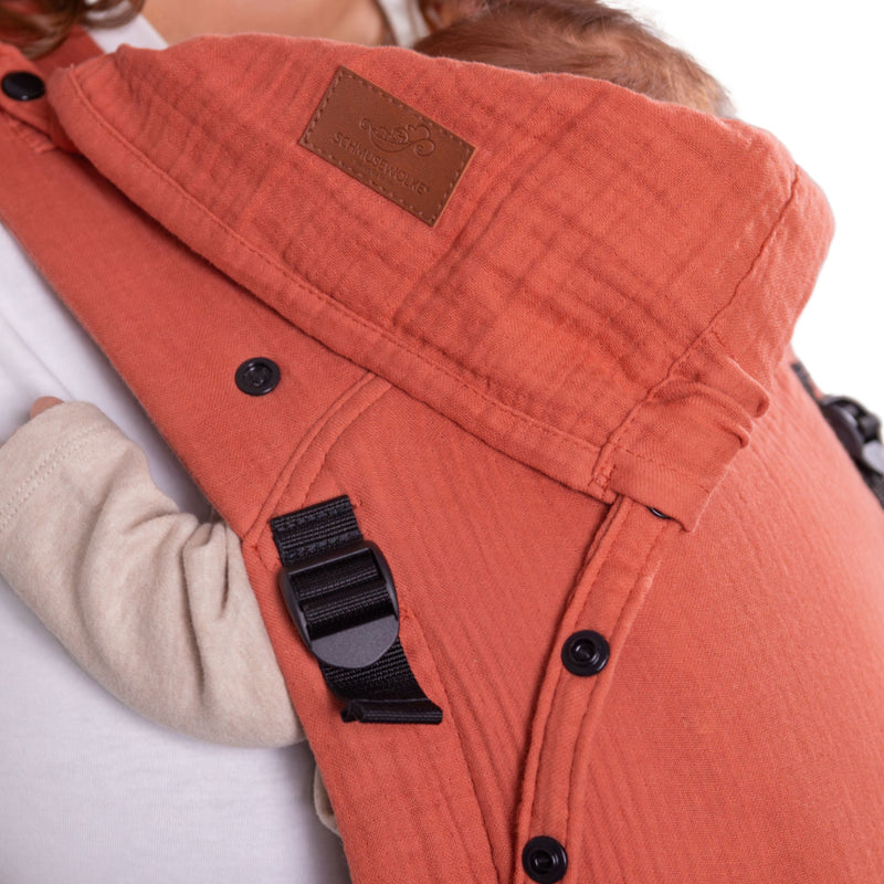 Aurora Terracotta Musselin Babytrage Halfbuckle