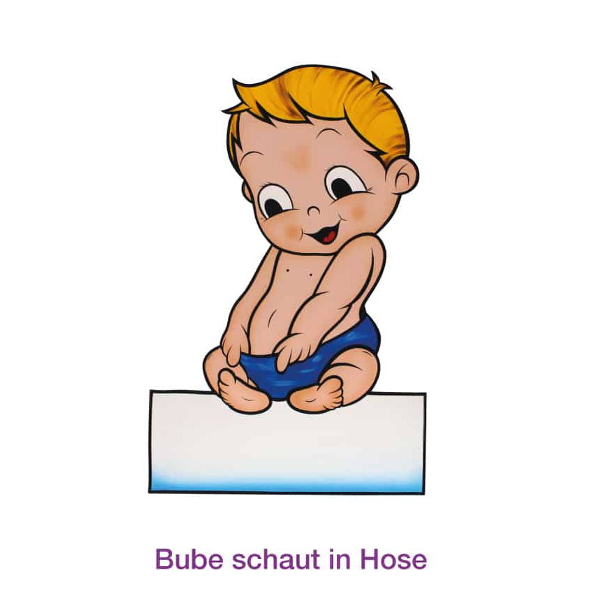 Geburtsfigur (Bube schaut in Hose)