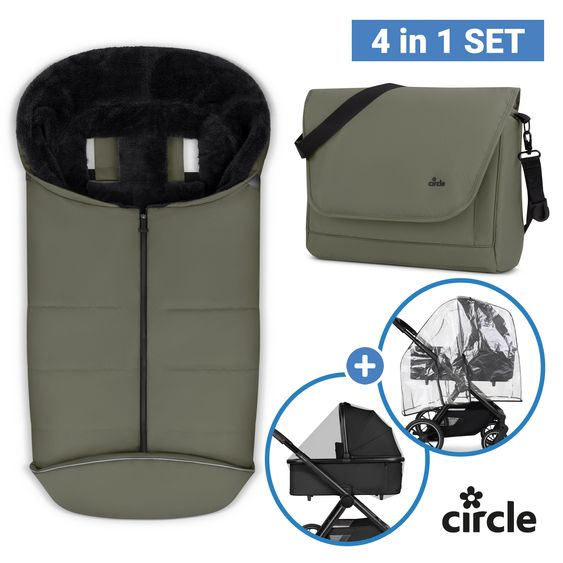 Circle by ABC Design | 4-tlg Kinderwagen Zubehörset Wetterschutz