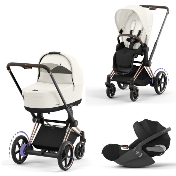 Cybex E-Priam 3in1 Kombikinderwagen (Matt Black/Off White)