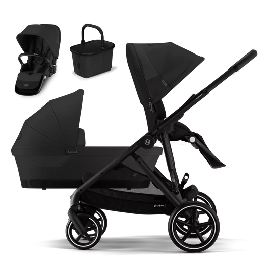 Cybex Gazelle S mit Wanne und Zweitsitz (Moon Black)