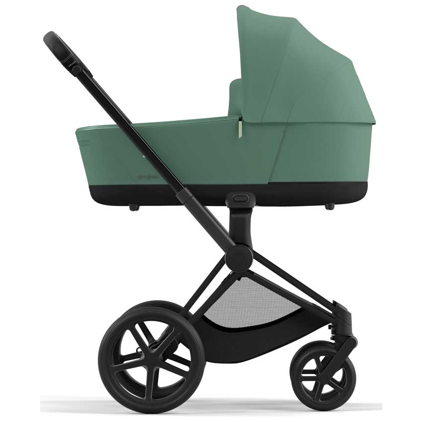 Cybex Priam Set 4-in-1 mit Cloud T i-Size  Plus Babyschale (Matt Schwarz - Leaf Green)