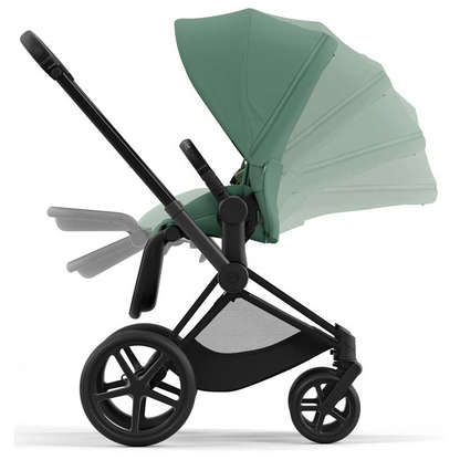 Cybex Priam Set 4-in-1 mit Cloud T i-Size  Plus Babyschale (Matt Schwarz - Leaf Green)