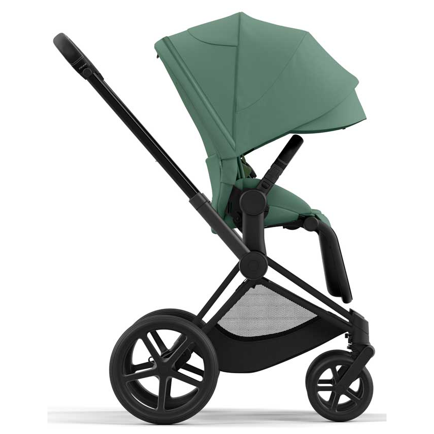 Cybex Priam Set 4-in-1 mit Cloud T i-Size  Plus Babyschale (Matt Schwarz - Leaf Green)