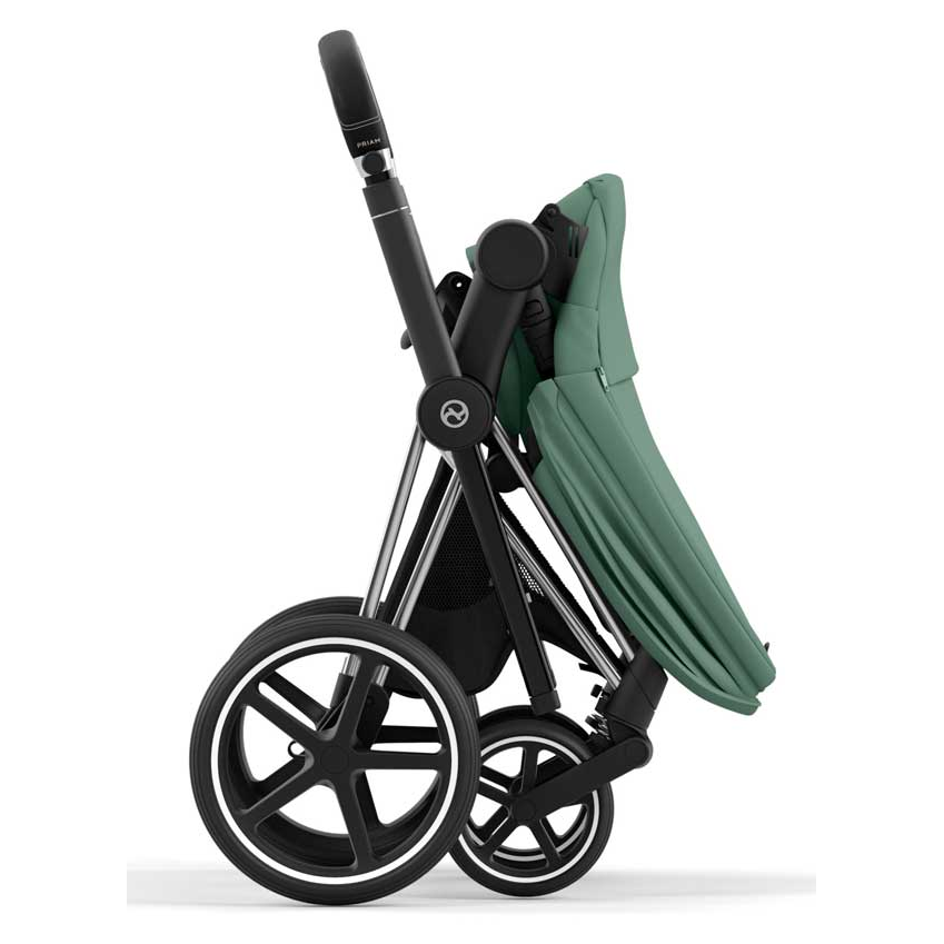 Cybex Priam Set 4-in-1 mit Cloud T i-Size  Plus Babyschale (Chrome mit Schwarz - Leaf Green)