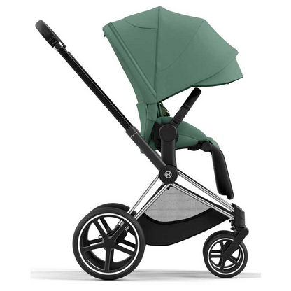 Cybex Priam Set 4-in-1 mit Cloud T i-Size  Plus Babyschale (Chrome mit Schwarz - Leaf Green)