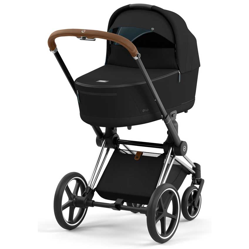 Cybex Priam Set 3-in-1 mit Cloud Z2 Babyschale(Deep Black)(Gestell Chrome Brown)