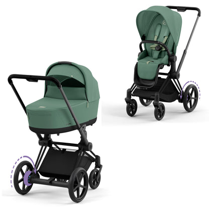 Cybex E-Priam 2in1 Kombikinderwagen (Rosegold/Leaf Green)