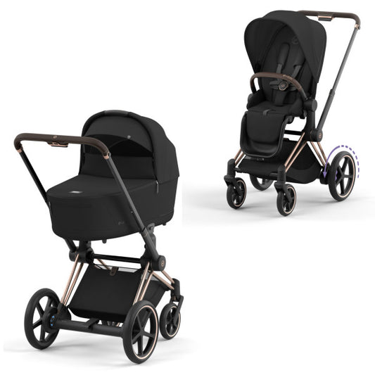 Cybex E-Priam 2in1 Kombikinderwagen (Rosegold/Sepira Black)