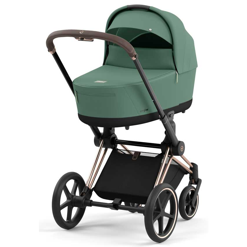 Cybex Priam Set 4-in-1 mit Cloud T i-Size  Plus Babyschale (Rosegold - Leaf Green)