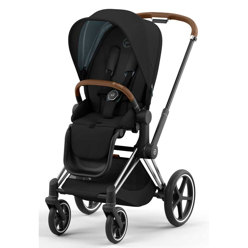 Cybex Priam Set 3-in-1 mit Cloud Z2 Babyschale(Deep Black)(Gestell Chrome Brown)