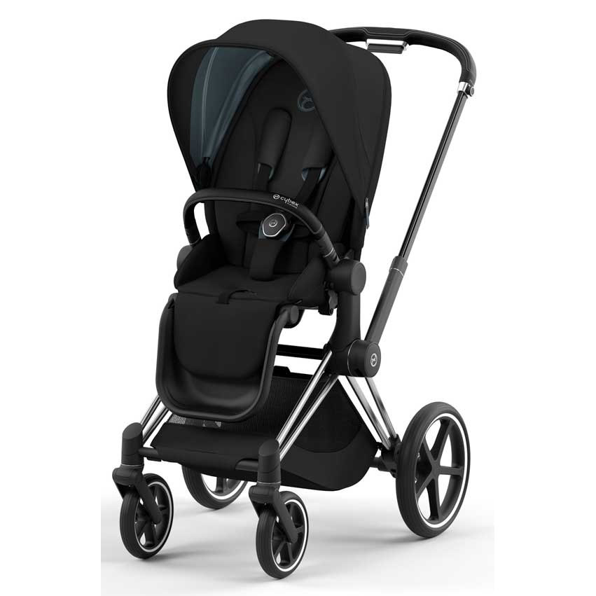 Cybex Priam Set 3-in-1 mit Cloud Z2 Babyschale(Deep Black)(Gestell Chrome Black)