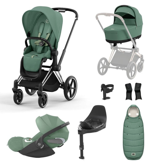 Cybex Priam Chrome mit black details Travel System (Leaf Green)