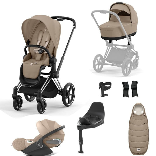 Cybex Priam Chrome mit black details Travel System (Cozy Beige)