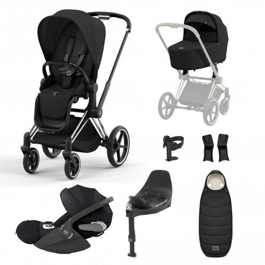 Cybex Priam Chrome mit black details Travel System (Sepia Black)