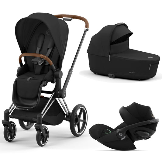 Cybex Trio Priam 4 mit Lux Carry Cot Babywanne und  Cloud G i-Size (Chrome Brown / Black)