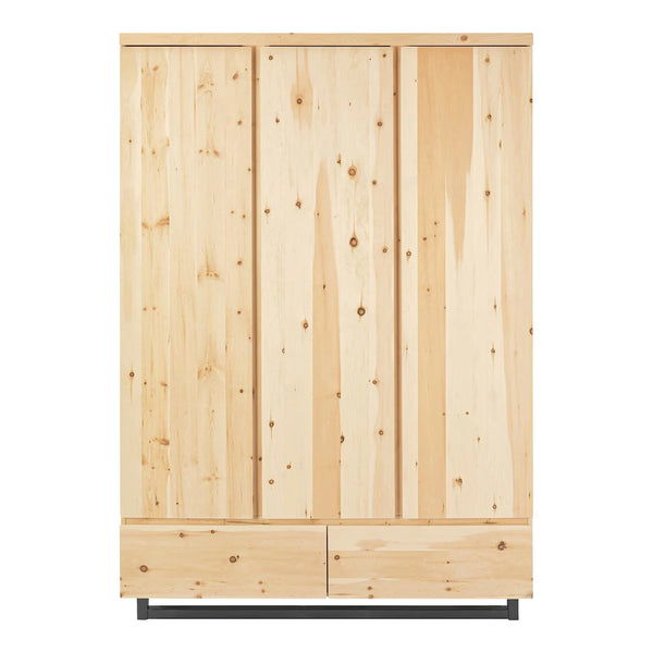 Schardt Zirbenholz Kleiderschrank 3 Türen, 2 Schubladen