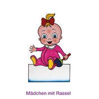 Geburtsfigur Mädchen mit Rassel
