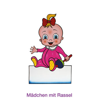 Geburtsfigur Mädchen mit Rassel