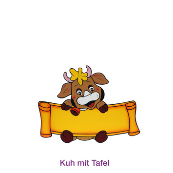 Geburtsfigur Kuh mit Tafel
