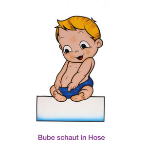 Geburtsfigur Junge – Blick in die Hose