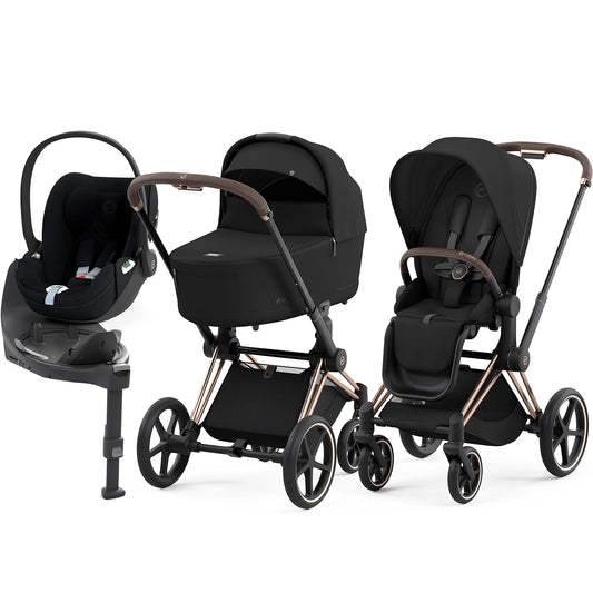 Cybex Priam Set 4-in-1 mit Cloud T i-Size Babyschale (Rose Gold - Sepia Black)