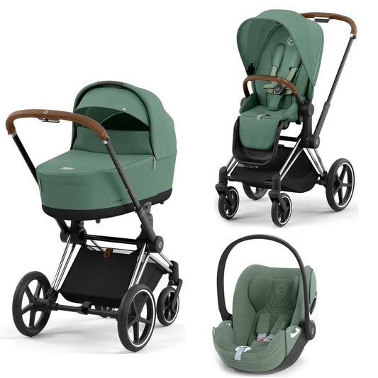 Cybex Priam 3in1 Chrome Brown mit Farbe Leaf Green