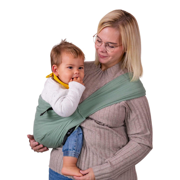 Speedy Eucalyptus Hüfttrage aus Musselin für Babys und Kleinkinder