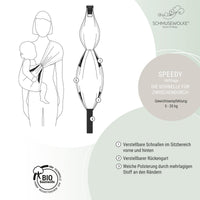 Speedy Eucalyptus Hüfttrage aus Musselin für Babys und Kleinkinder