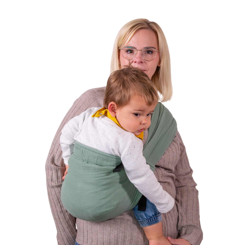 Speedy Eucalyptus Hüfttrage aus Musselin für Babys und Kleinkinder
