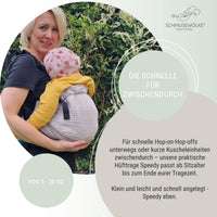 Speedy Koala Hüfttrage aus Musselin für Babys und Kleinkinder
