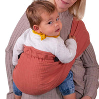 Speedy Terracotta Hüfttrage aus Musselin für Babys und Kleinkinder