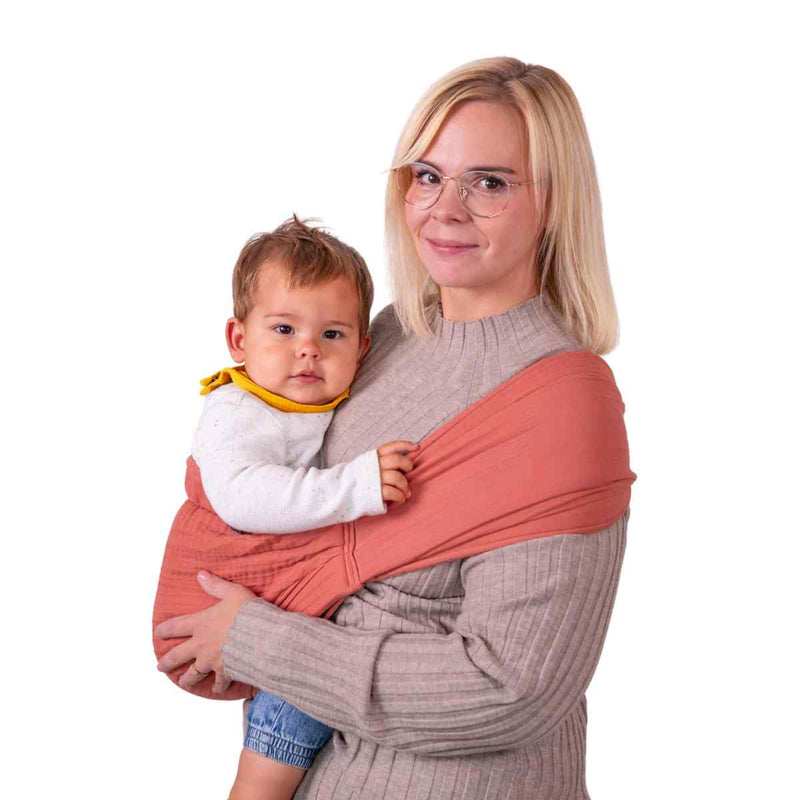 Speedy Terracotta Hüfttrage aus Musselin für Babys und Kleinkinder