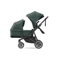 Thule Sleek Geschwisterwagen mit Babywanne und Zweitsitz in Soft Green