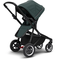 Thule Sleek Geschwisterwagen mit Babywanne und Zweitsitz in Soft Green