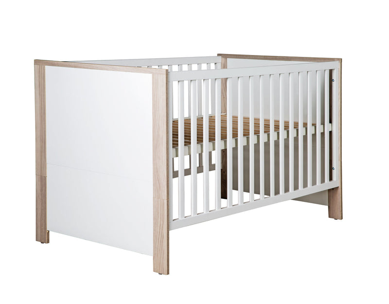 Kinderzimmerset 'Olaf' inkl. Kombi-Bett 70 x 140 cm, Wickelkommode & 3-türigem Schrank, Luna Elm/weiß
