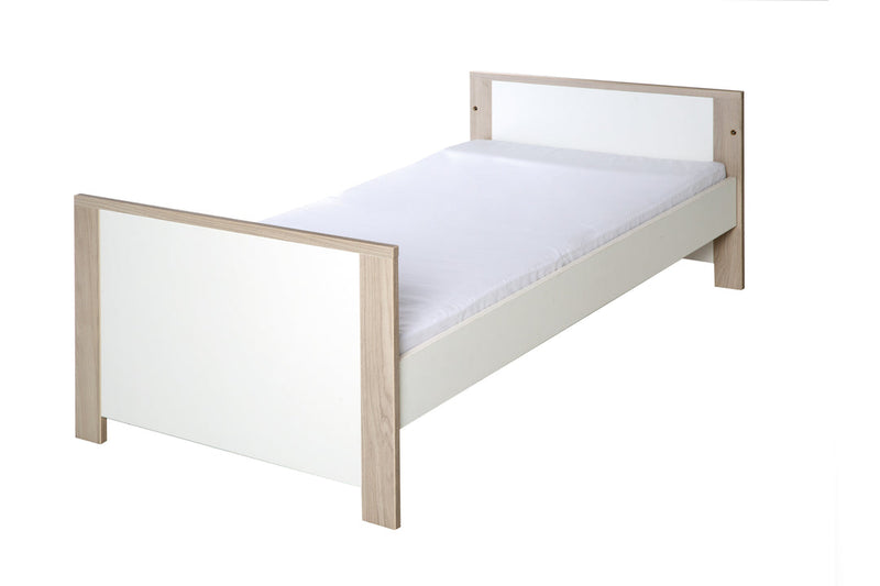 Kinderzimmerset 'Olaf' inkl. Kombi-Bett 70 x 140 cm, Wickelkommode & 3-türigem Schrank, Luna Elm/weiß